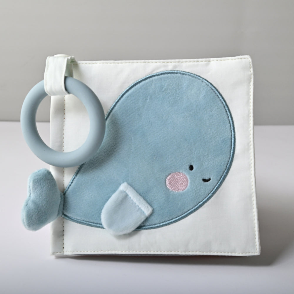 K Mini Baby Texture Book with Silicone Teether - OCEAN